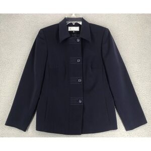 Travis Ayers Blazer Suit Jacket Women Size 10 Long Sleeve Lined Navy